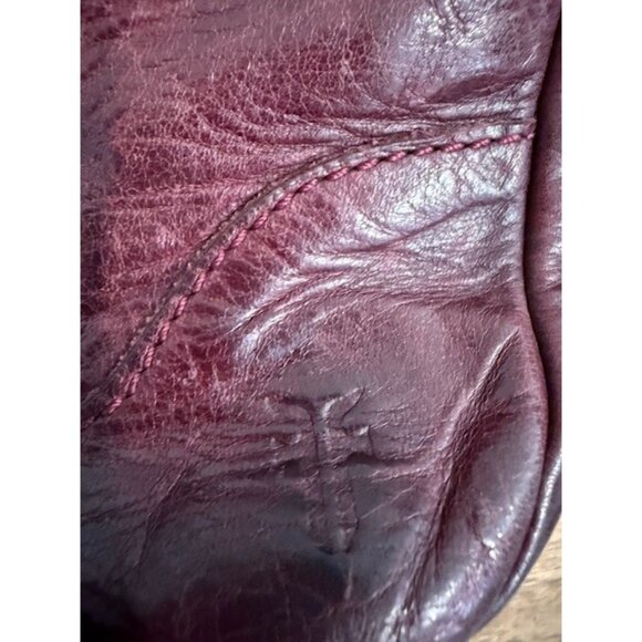 Frye Burgundy Melissa Button 100% Soft Leather Crossbody Bag Snap Zipper Zip EUC - Picture 3 of 14